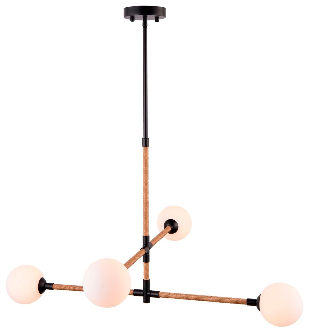 Image 5 Capilano 35.7" Wide 4-Light Black Chandelier With Clear Glass Shade more views