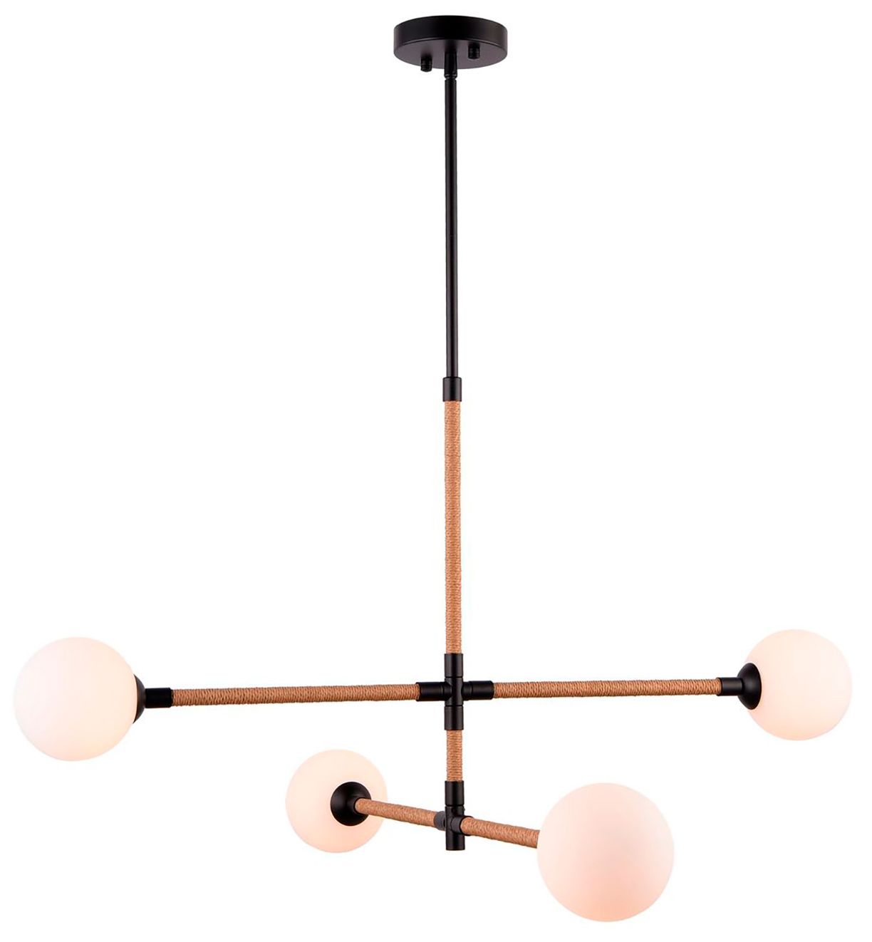 Image 6 Capilano 35.7" Wide 4-Light Black Chandelier With Clear Glass Shade more views