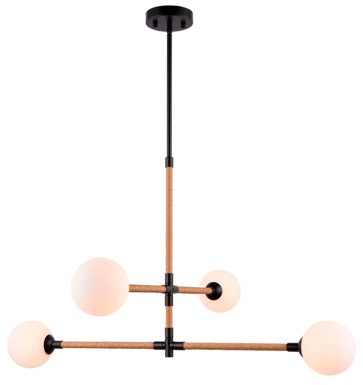 Image 7 Capilano 35.7" Wide 4-Light Black Chandelier With Clear Glass Shade more views