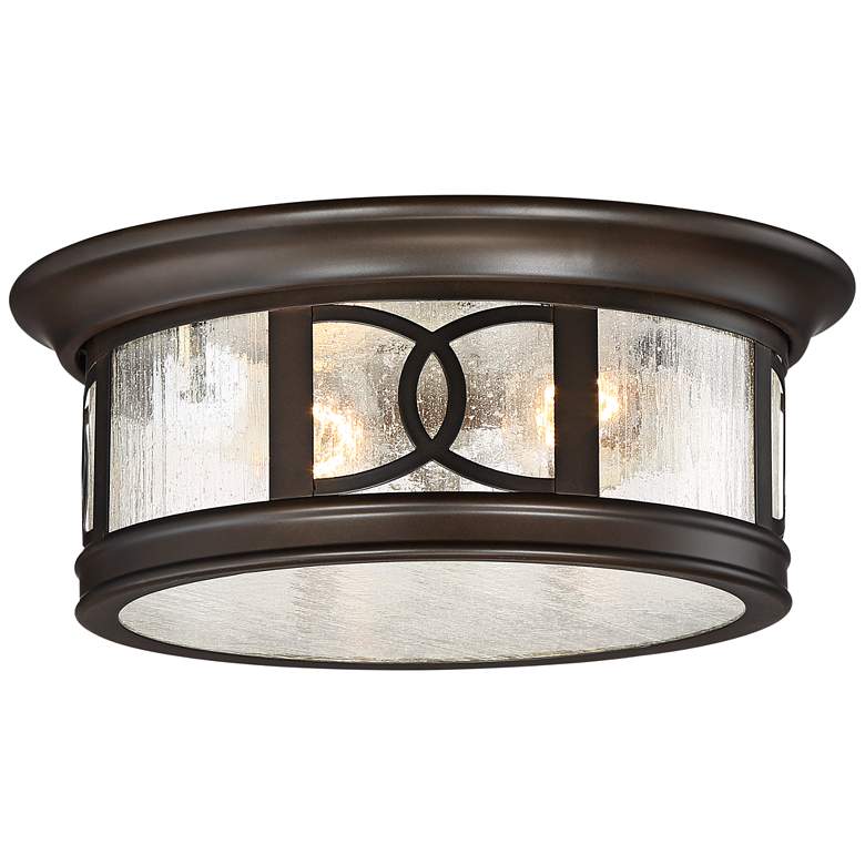 Image 2 Capistrano 12 inch Wide Bronze 2-Light Outdoor Ceiling Light