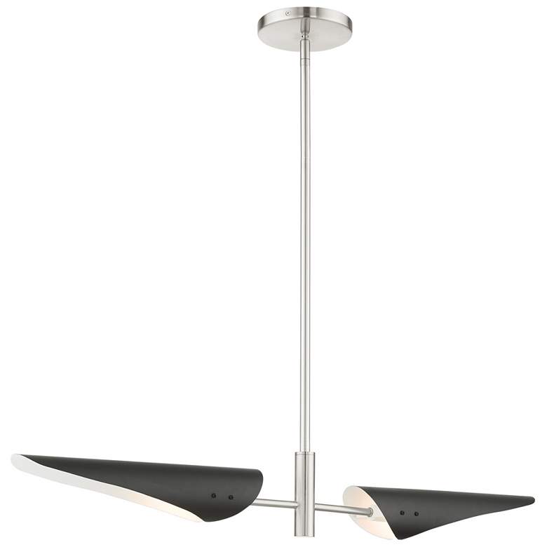 Image 1 Capistrano 2 Light Brushed Nickel Linear Chandelier