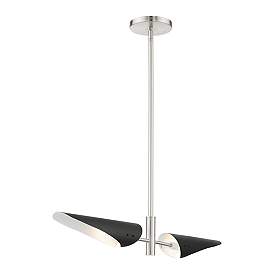 Image5 of Capistrano 2 Light Brushed Nickel Linear Chandelier more views