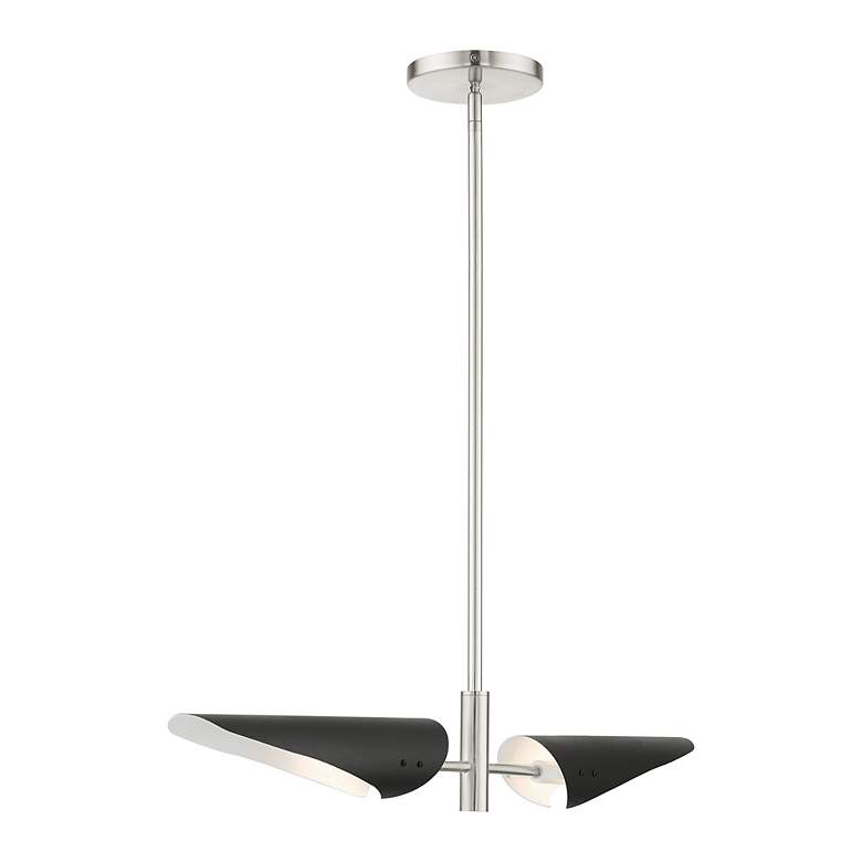 Image 6 Capistrano 2 Light Brushed Nickel Linear Chandelier more views