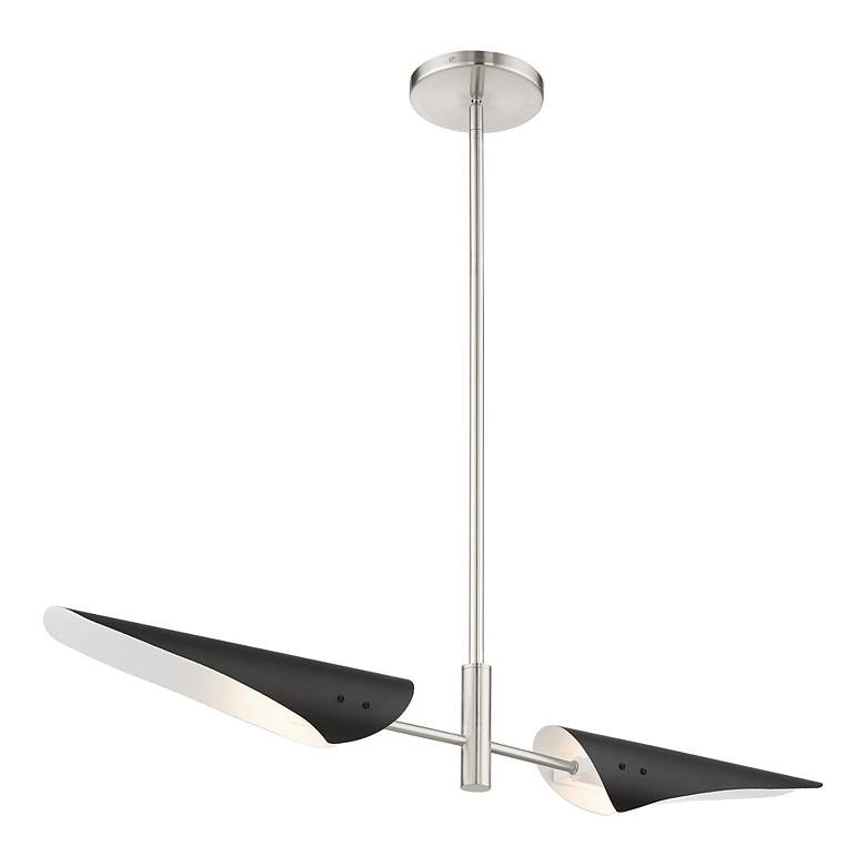 Image 7 Capistrano 2 Light Brushed Nickel Linear Chandelier more views