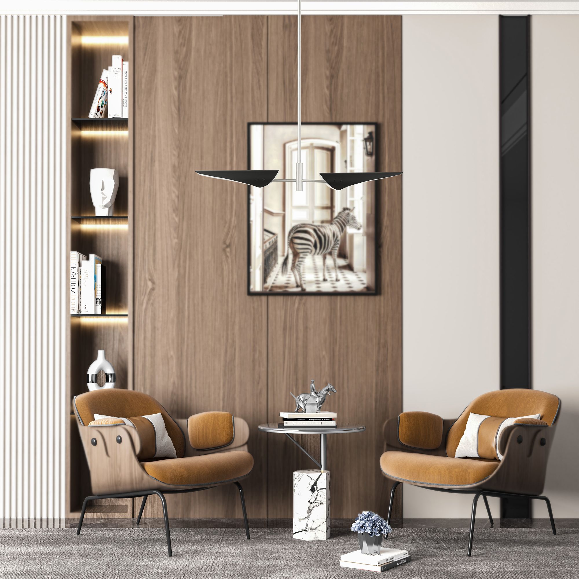 Capistrano 2 Light Brushed Nickel Linear Chandelier