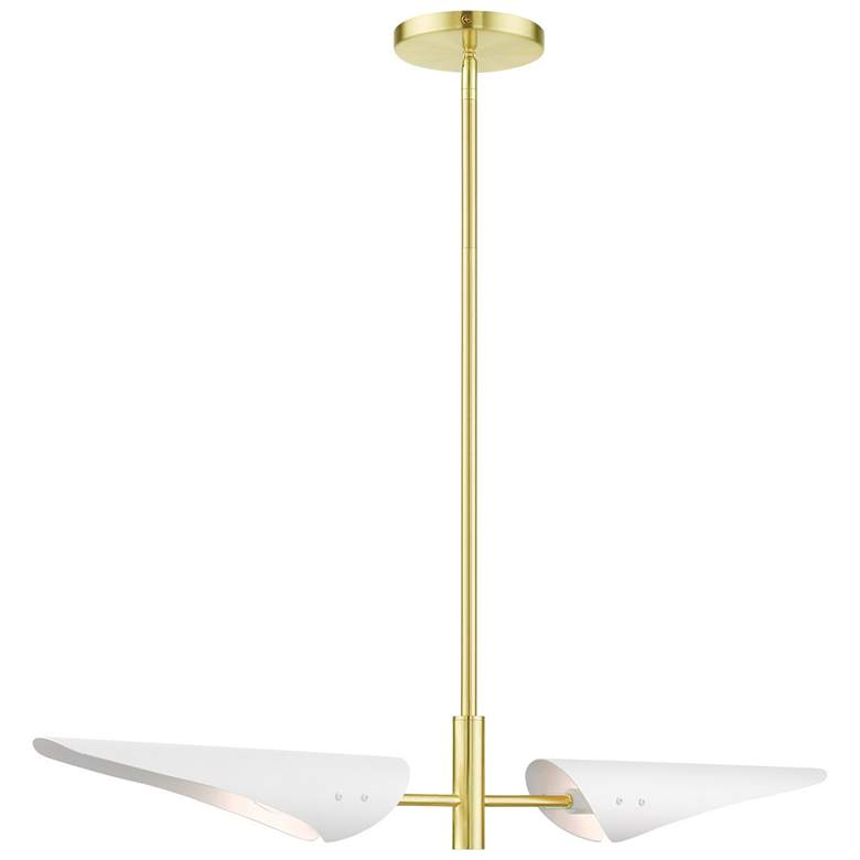 Image 1 Capistrano 2 Light Satin Brass Linear Chandelier