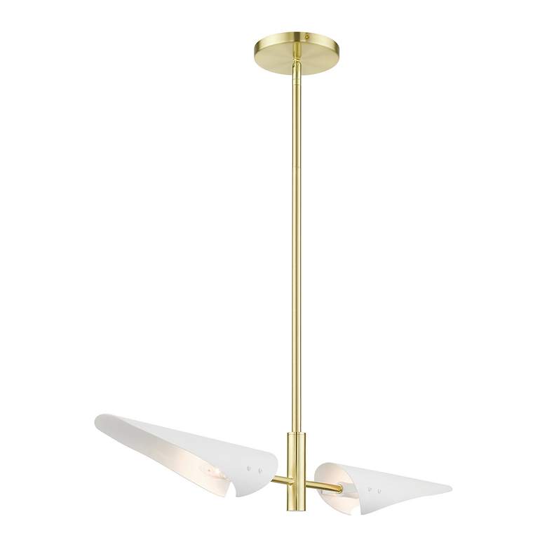 Image 5 Capistrano 2 Light Satin Brass Linear Chandelier more views