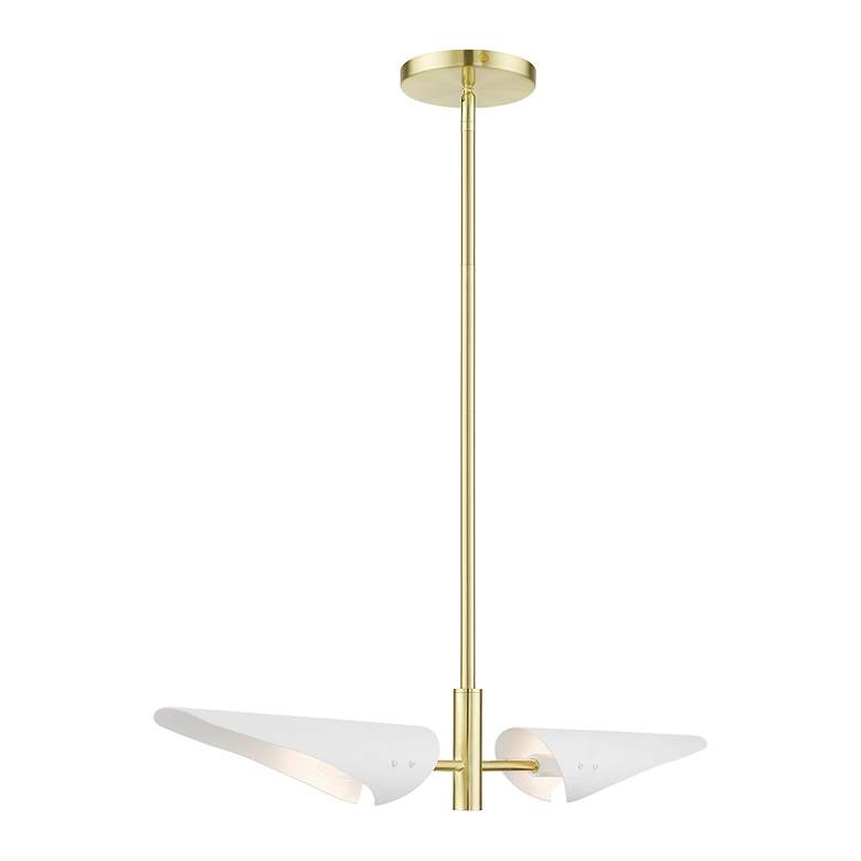 Image 6 Capistrano 2 Light Satin Brass Linear Chandelier more views