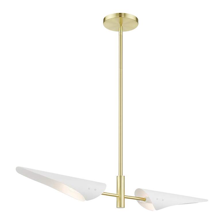Image 7 Capistrano 2 Light Satin Brass Linear Chandelier more views
