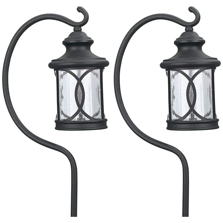 Image 1 Capistrano 23" LED Black Lantern Landscape Path Lights Set of 2