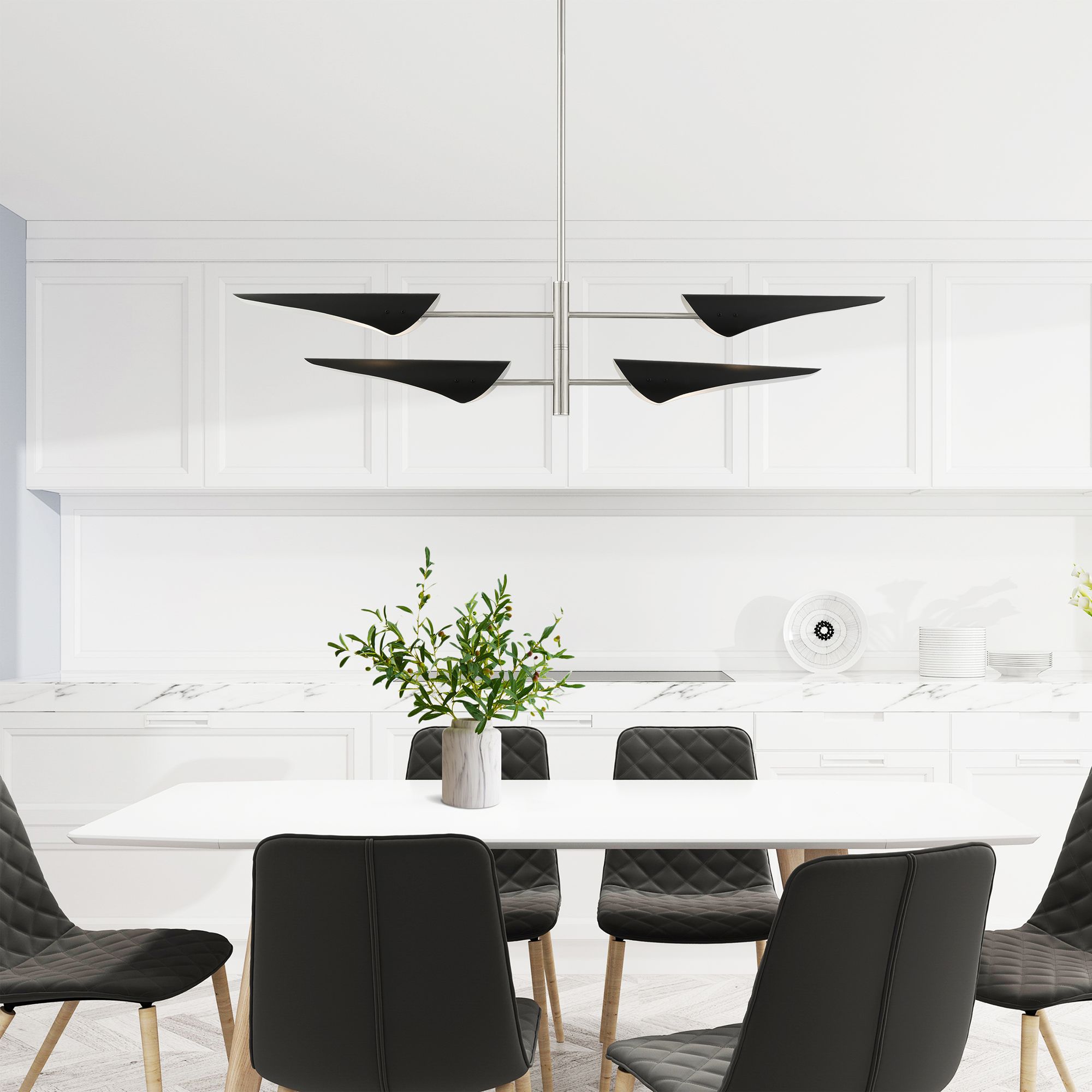 Capistrano 4 Light Brushed Nickel Pendant Chandelier