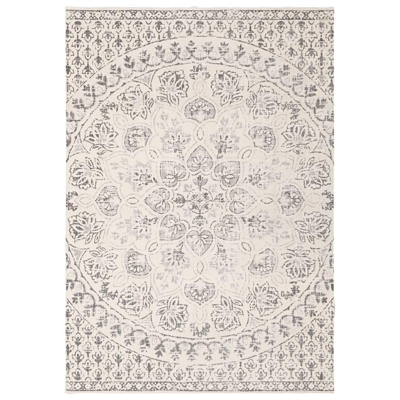 Image 1 Capistrano 5&#39;3 inchx7&#39;6 inch Ivory and Gray Floral Area Rug