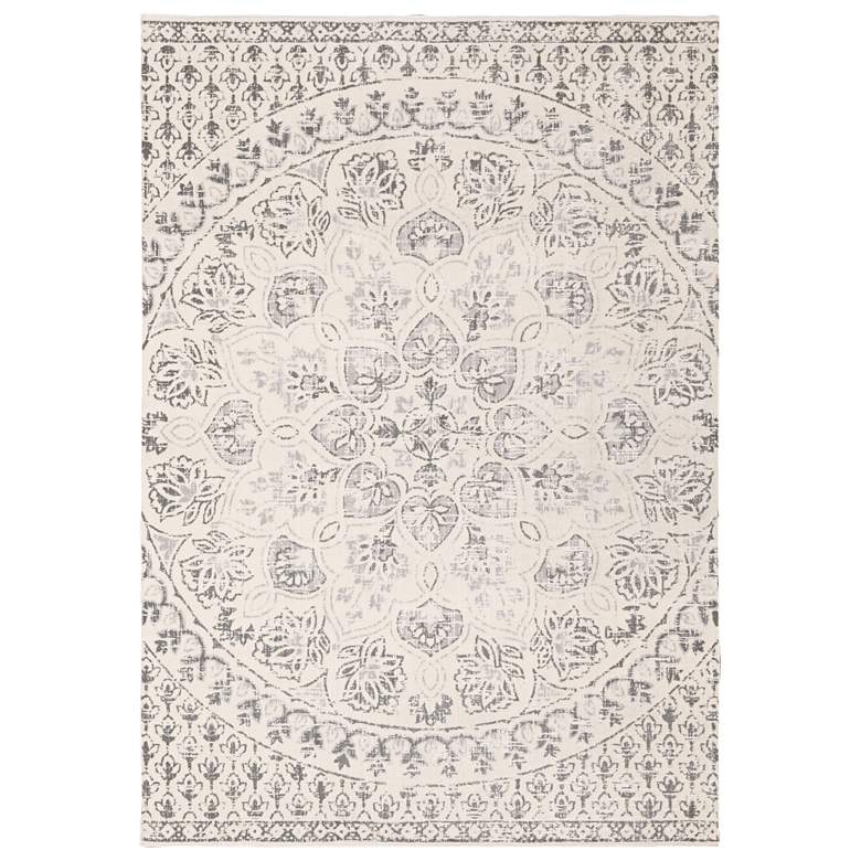Image 1 Capistrano 5'3"x7'6" Ivory and Gray Floral Area Rug