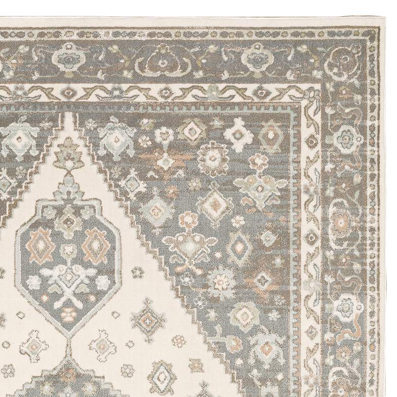 Image 2 Capistrano 5&#39;3 inchx7&#39;6 inch Ivory and Gray Oriental Area Rug more views