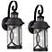 Capistrano Black Motion Sensor Outdoor Wall Lights Set of 2