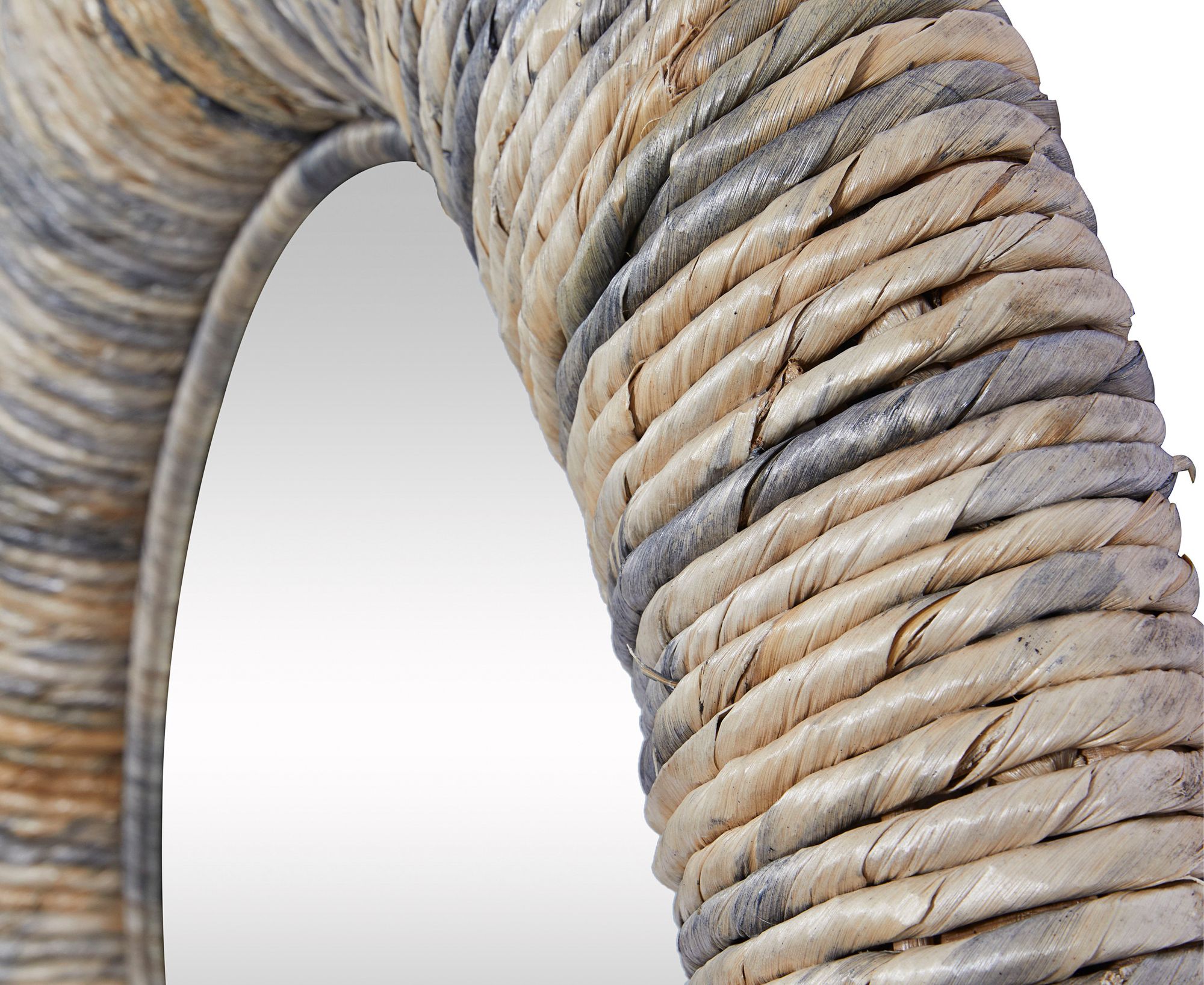 Image 3 Capistrano Distressed Rope 35" Rustic Coastal Round Wall Mirror more views