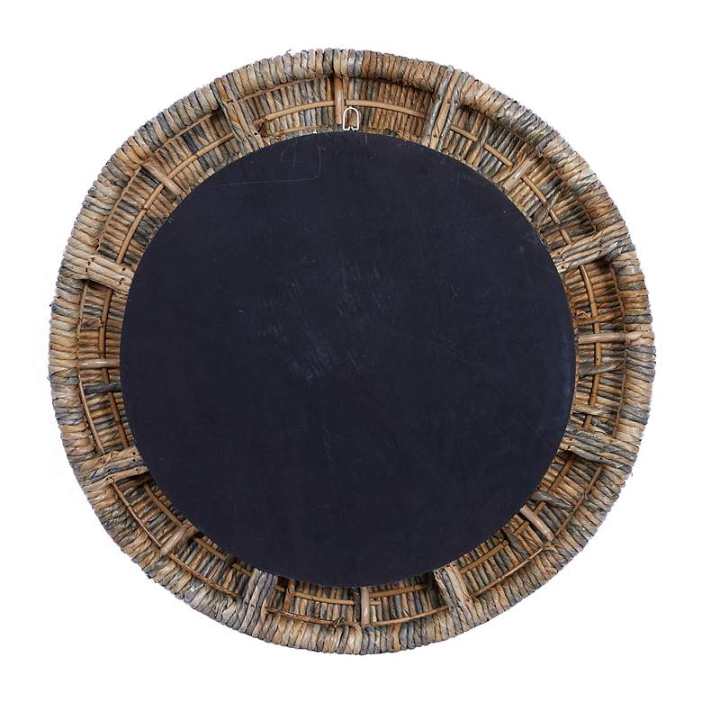 Image 5 Capistrano Distressed Rope 35 inch Rustic Coastal Round Wall Mirror more views