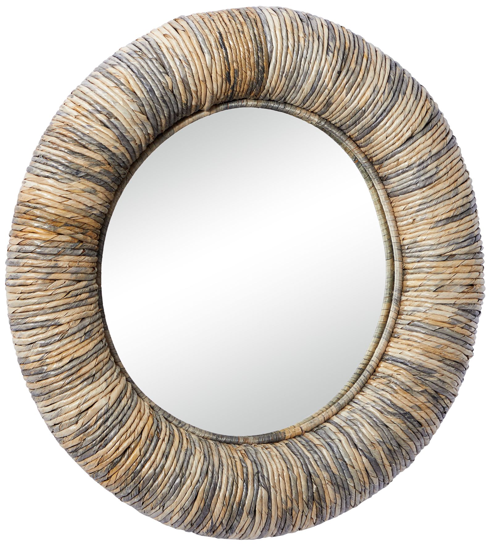 Image 6 Capistrano Distressed Rope 35" Rustic Coastal Round Wall Mirror more views