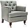 Capit Button Tufted Gray Upholstered Armchair