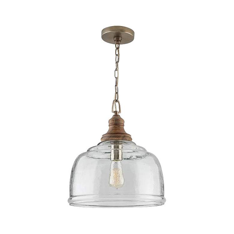 Image 1 Capital 13 3/4 inch Wide Gray Wash and Clear Glass Pendant Light