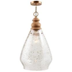 Capital 13 3/4&quot;W Light Wood and Stone Seeded Pendant Light