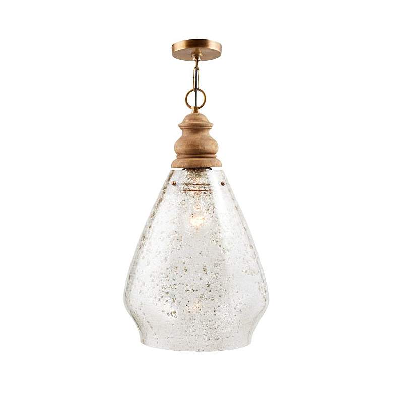 Image 2 Capital 13 3/4"W Light Wood and Stone Seeded Pendant Light