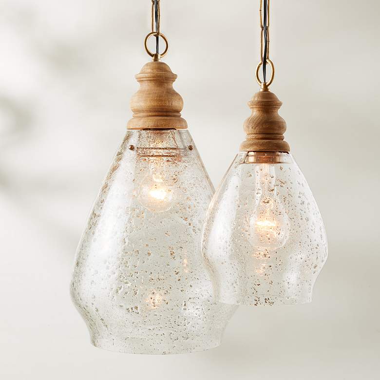 Image 6 Capital 13 3/4"W Light Wood and Stone Seeded Pendant Light more views