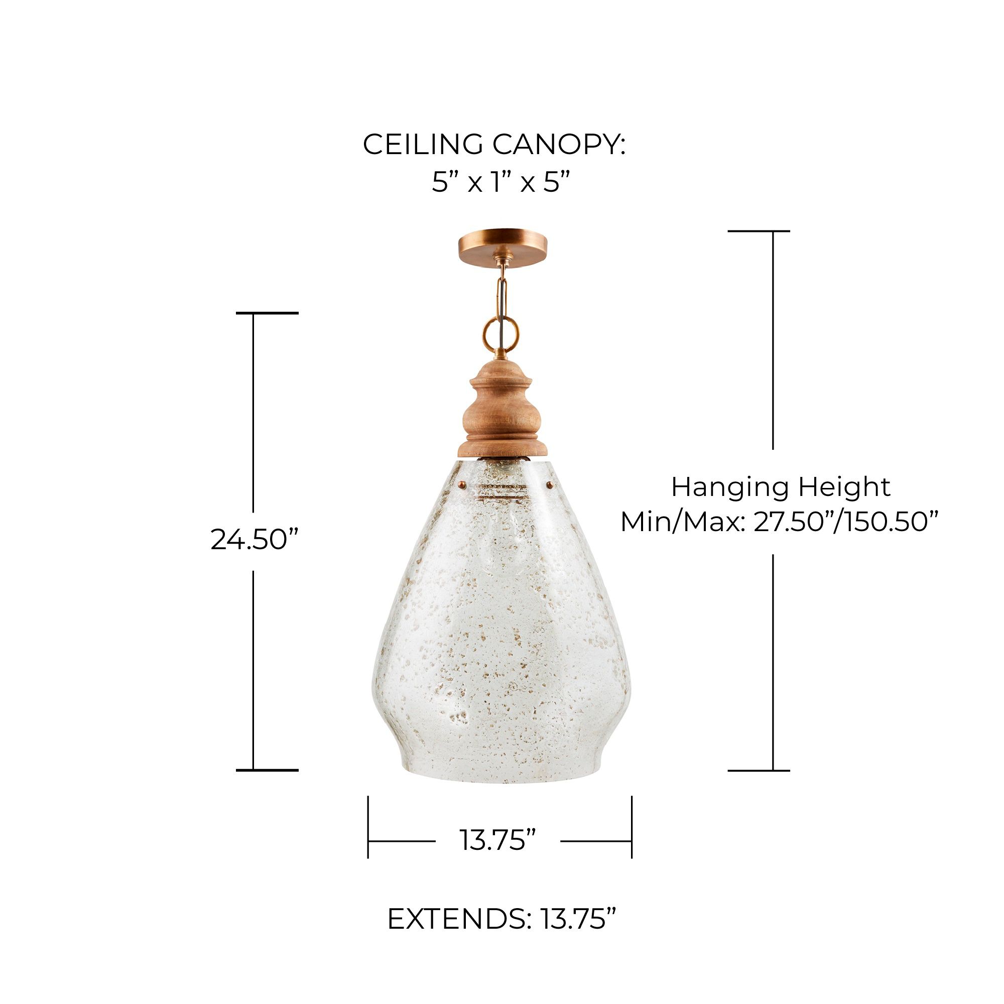 Capital 13 3/4"W Light Wood and Stone Seeded Pendant Light