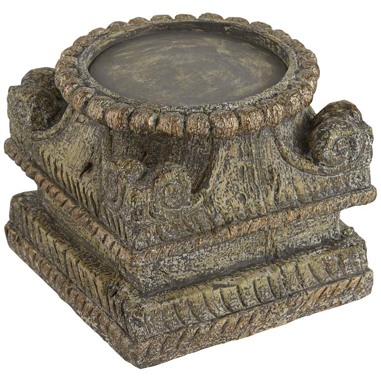 Image 1 Capital 5 inch High Antique Stone Finish Traditional Candle Base