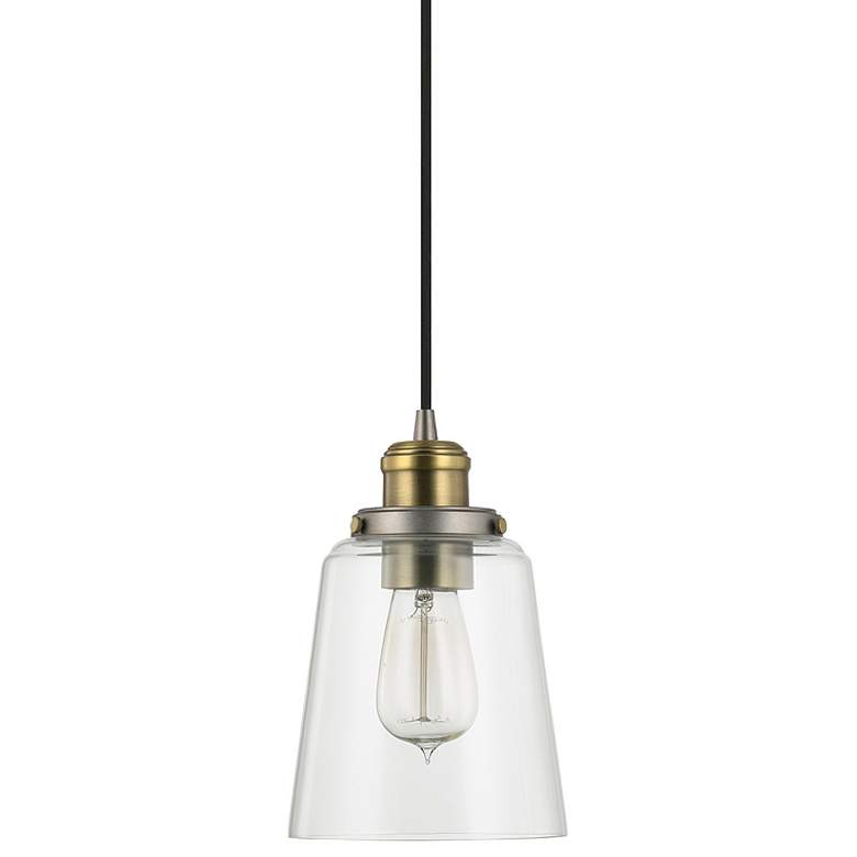 Image 2 Capital 6 inch Wide Graphite and Aged Brass Mini Pendant Light