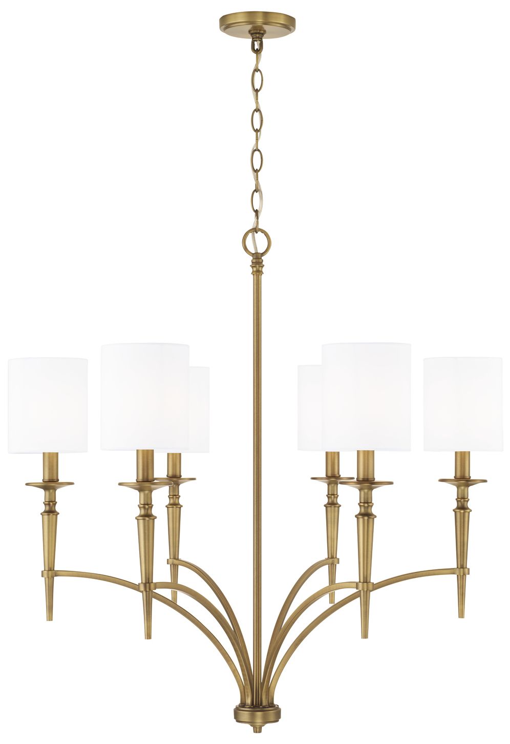 Capital Abbie 31" Wide Aged Brass 6-Light Chandelier