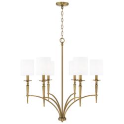 Capital Abbie 31" Wide Aged Brass 6-Light Chandelier