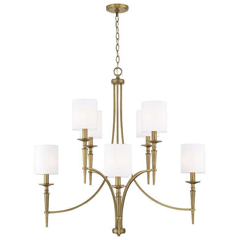Image 1 Capital Abbie 36 1/2" Wide Aged Brass 8-Light Chandelier