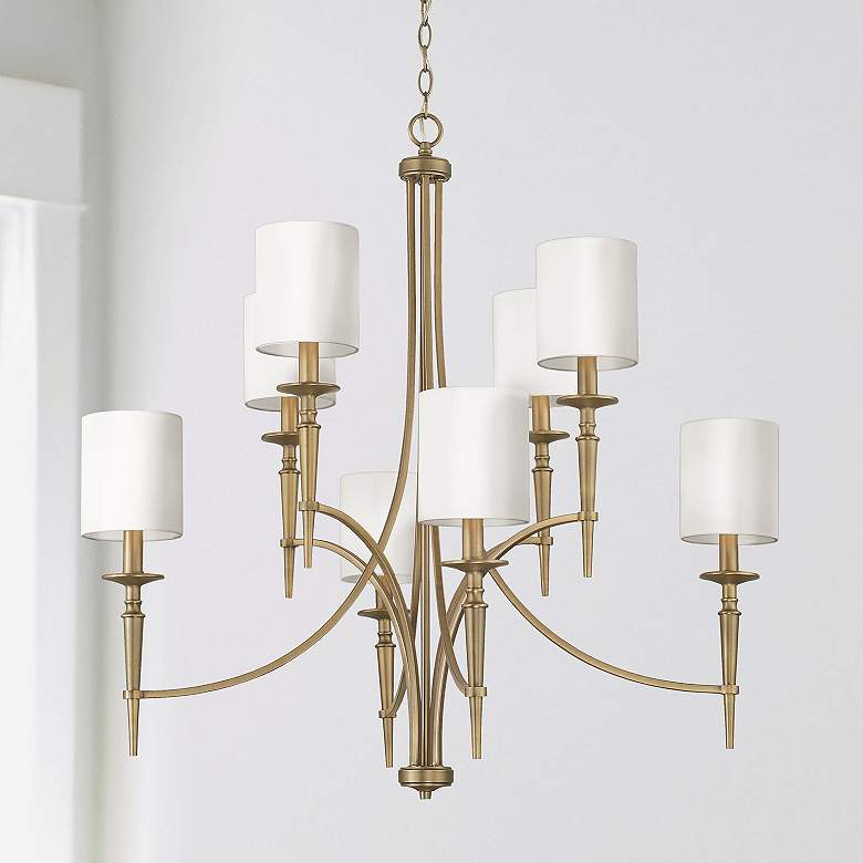 Image 2 Capital Abbie 36 1/2" Wide Aged Brass 8-Light Chandelier more views