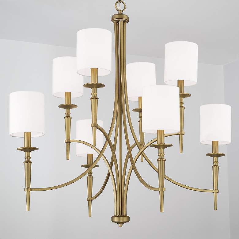 Image 3 Capital Abbie 36 1/2" Wide Aged Brass 8-Light Chandelier more views