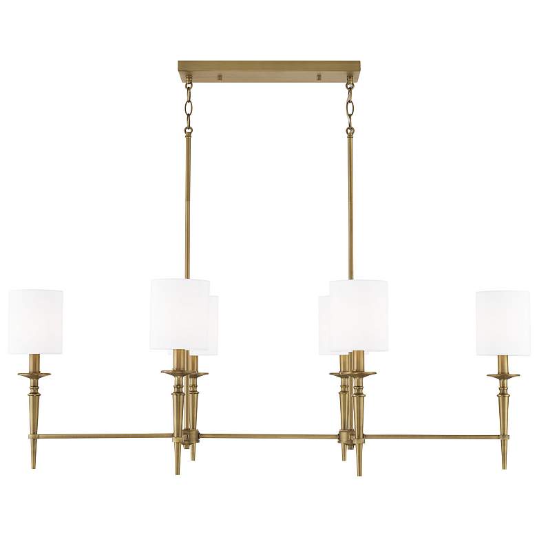 Image 2 Capital Abbie 48" Wide Aged Brass 6-Light Island Pendant