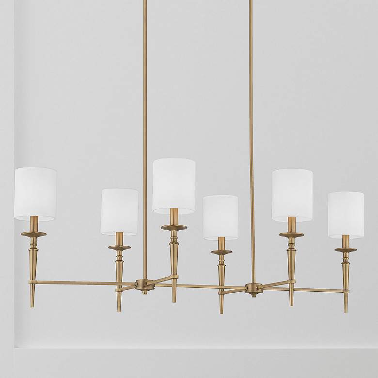 Image 5 Capital Abbie 48" Wide Aged Brass 6-Light Island Pendant more views