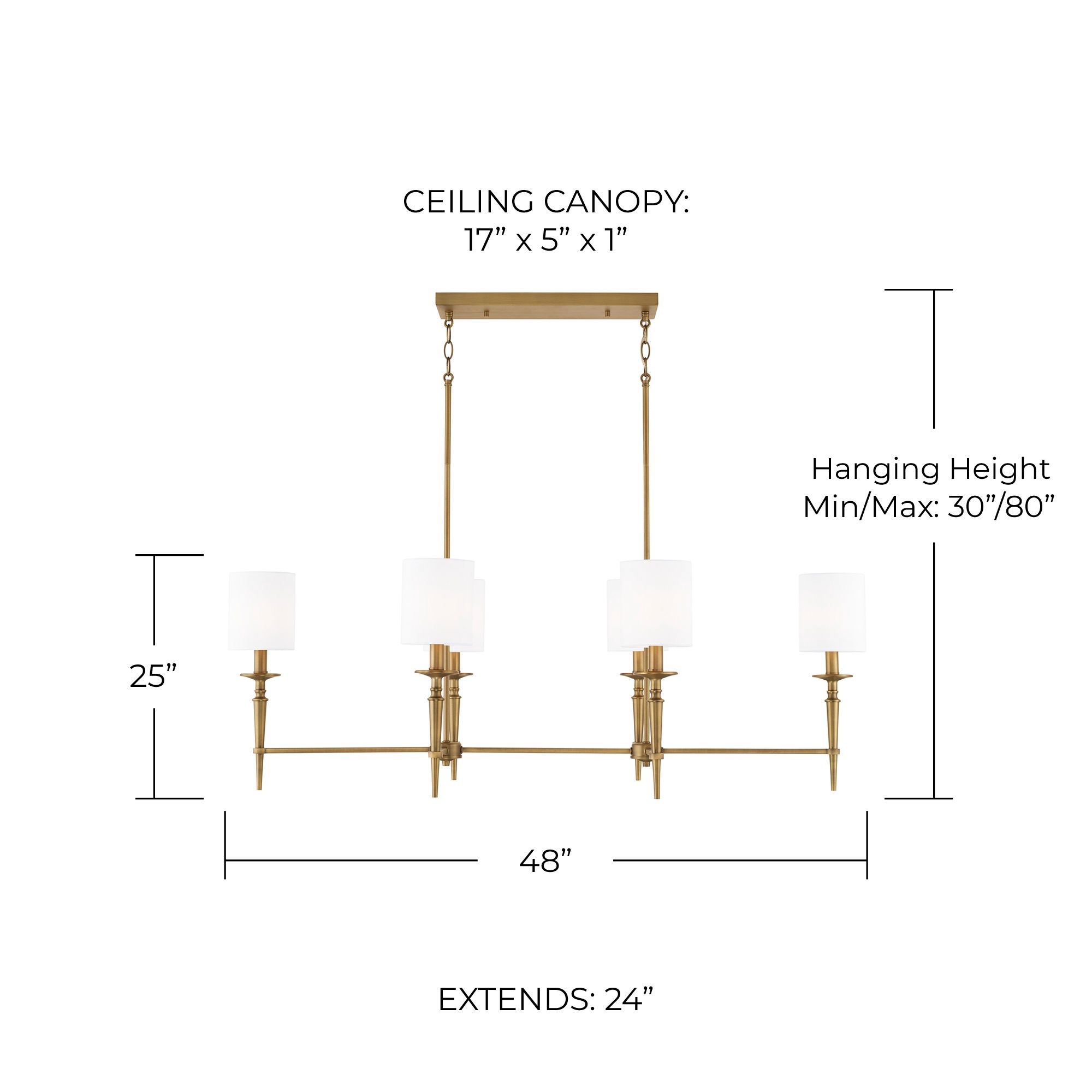 Image 6 Capital Abbie 48" Wide Aged Brass 6-Light Island Pendant more views