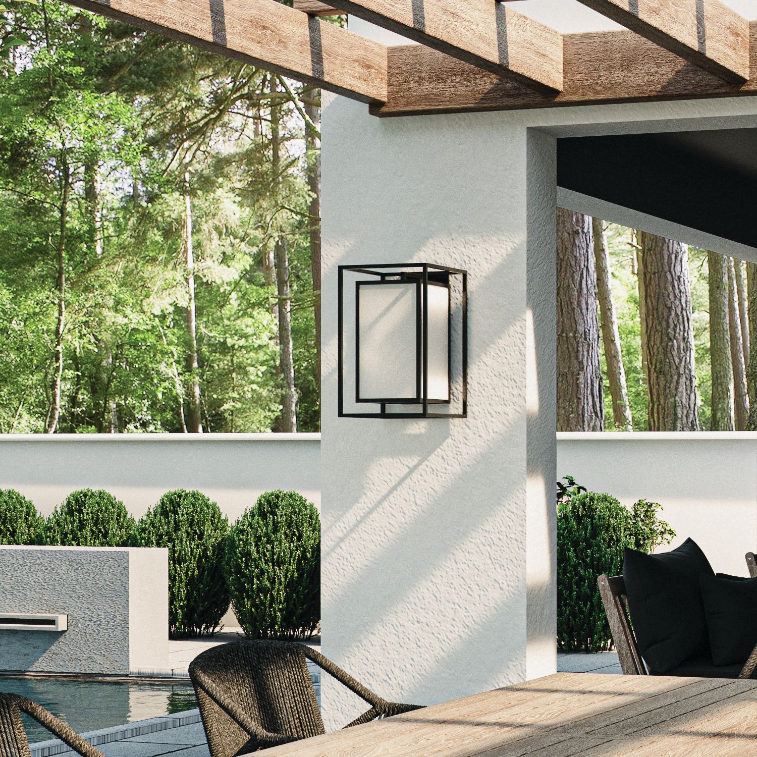 Capital Aiden 19 1/2"H Black Rectangle Outdoor Wall Light in scene