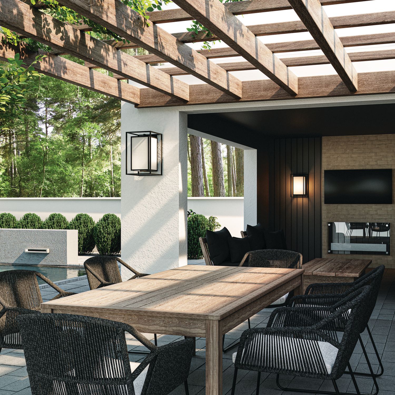 Capital Aiden 19 1/2"H Black Rectangle Outdoor Wall Light in scene