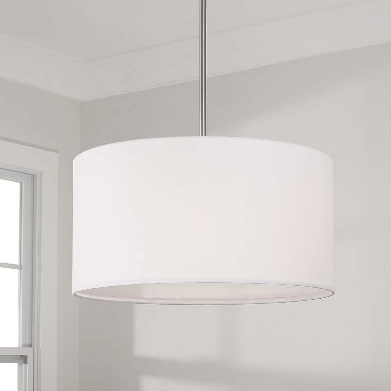 Image 1 Capital Alan 18" Wide Brushed Nickel Drum Pendant Light