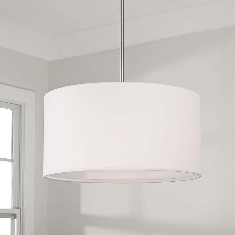 Image 3 Capital Alan 18" Wide Brushed Nickel Drum Pendant Light more views