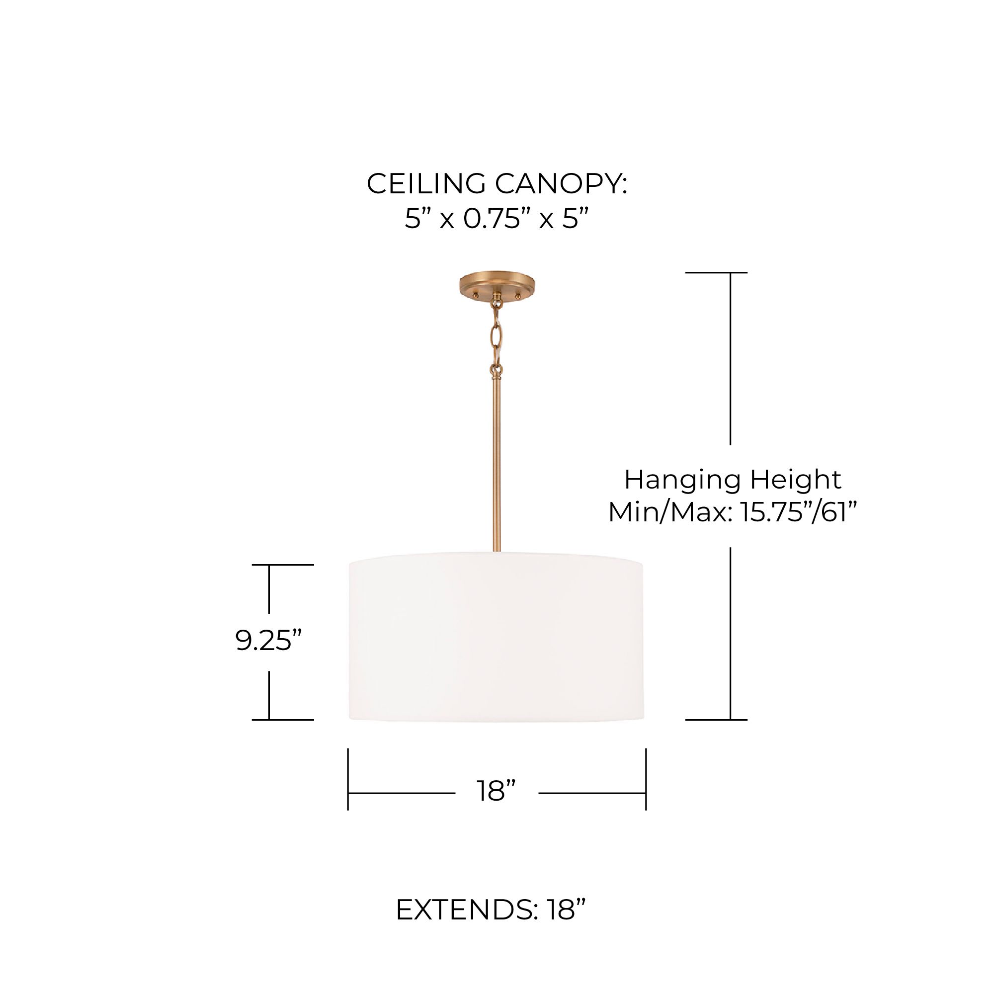 Image 4 Capital Alan 18"W Aged Brass and White Fabric Pendant Light more views