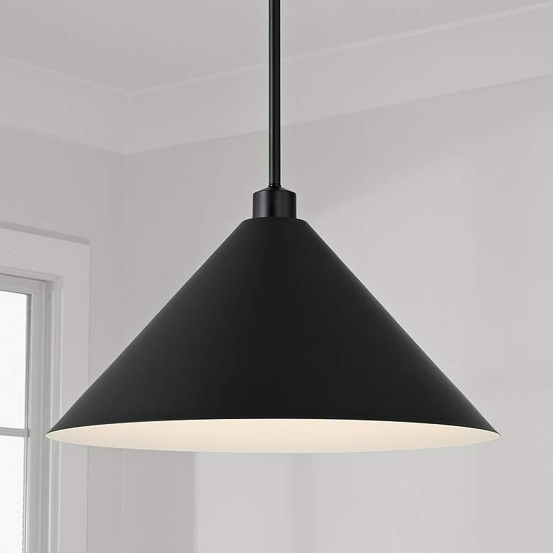 Image 1 Capital Alden 18" Wide Matte Black Pendant Light