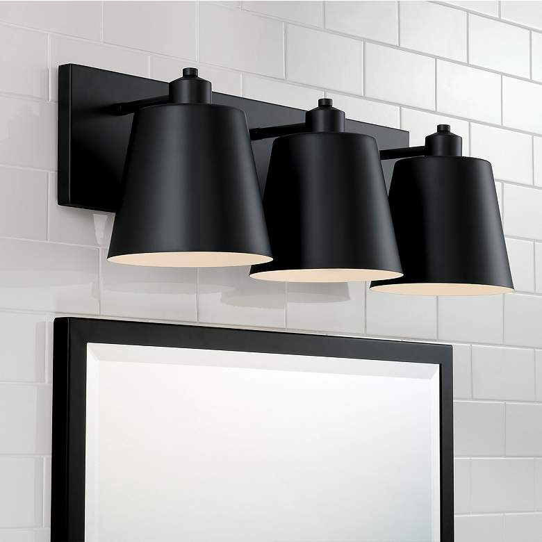 Image 1 Capital Alden 24" Wide Matte Black 3-Light Bath Light