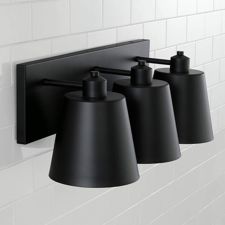 Image 3 Capital Alden 24" Wide Matte Black 3-Light Bath Light more views