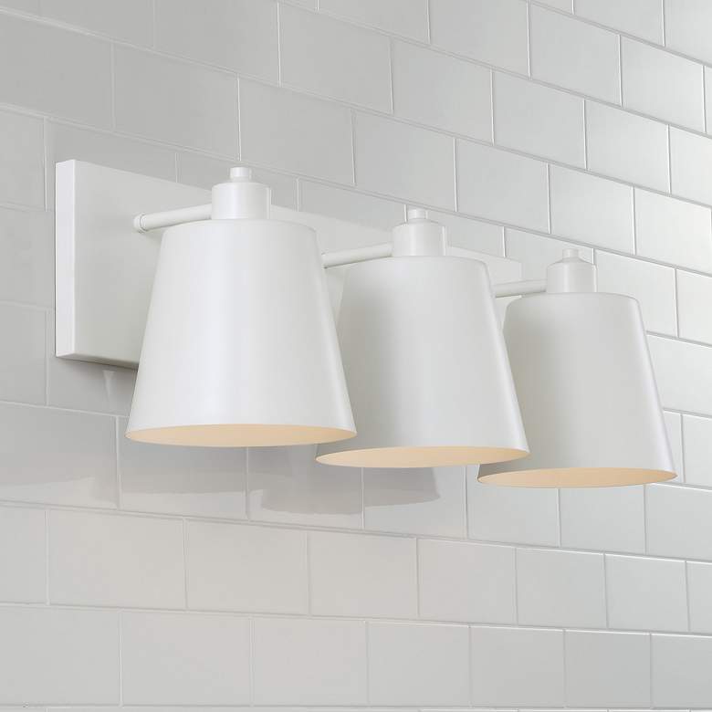 Image 1 Capital Alden 24" Wide Matte White 3-Light Bath Light