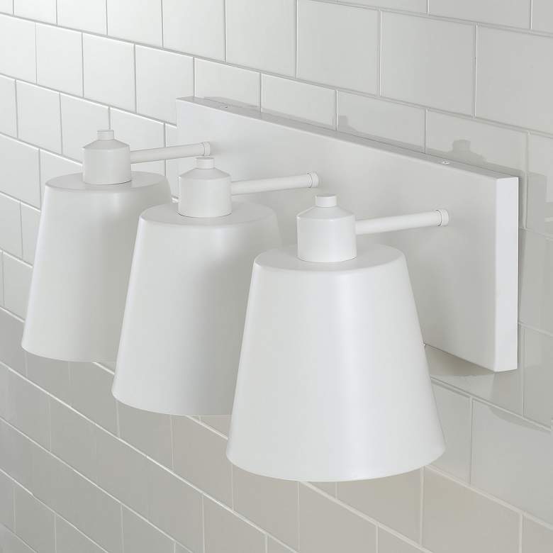 Image 3 Capital Alden 24" Wide Matte White 3-Light Bath Light more views