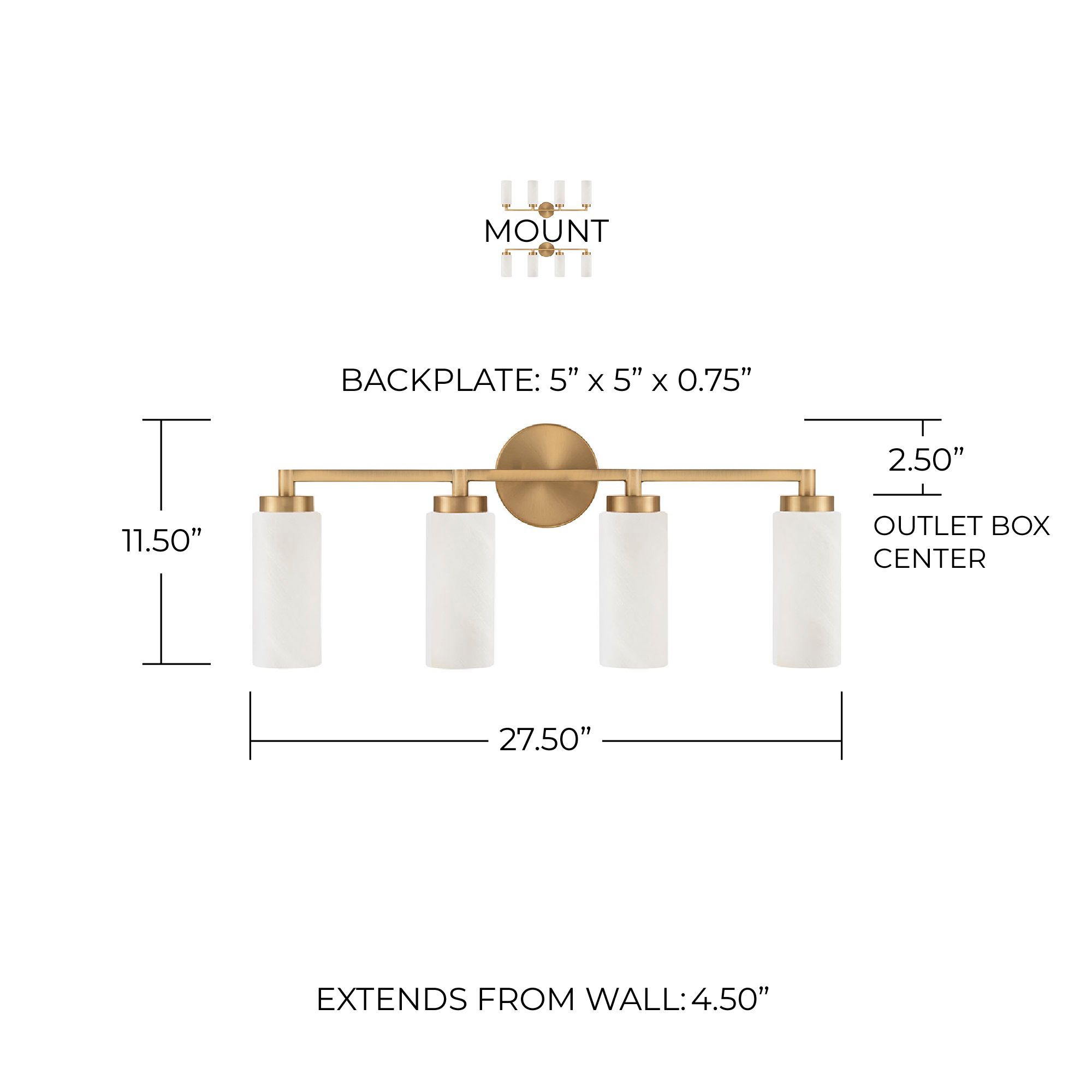 Image 6 Capital Alyssa 27 1/2" Wide Aged Brass 4-Light Bath Light more views