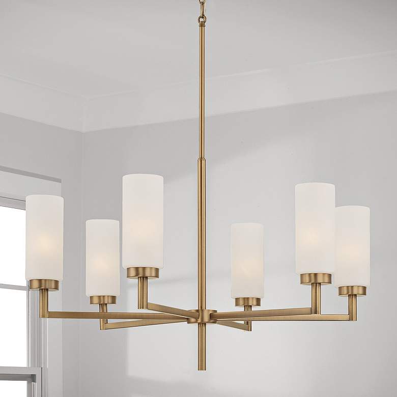 Image 1 Capital Alyssa 31" Wide Aged Brass 6-Light Chandelier